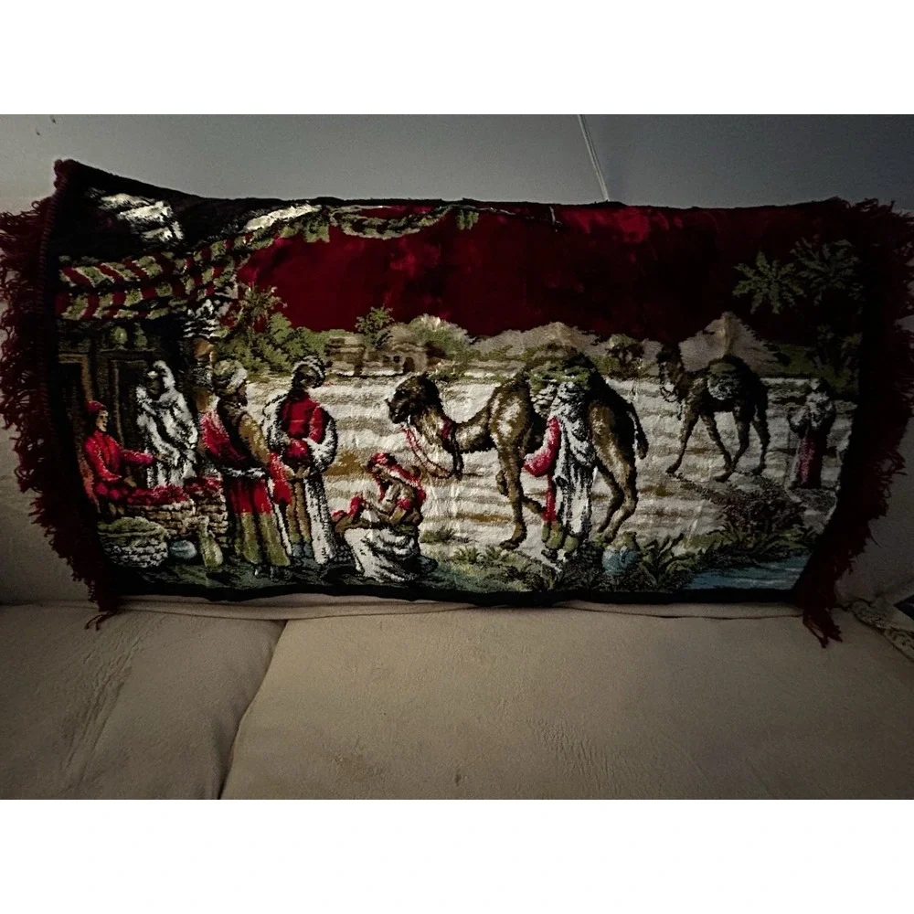 Christmas Wall Hanging Velvet Tassels Tapestry Decor